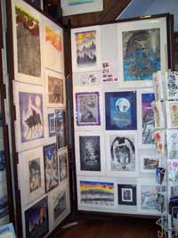 prints displayed in gallery
